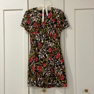 French Connection Floral Mini Dress with Exposed Zipper in US 0